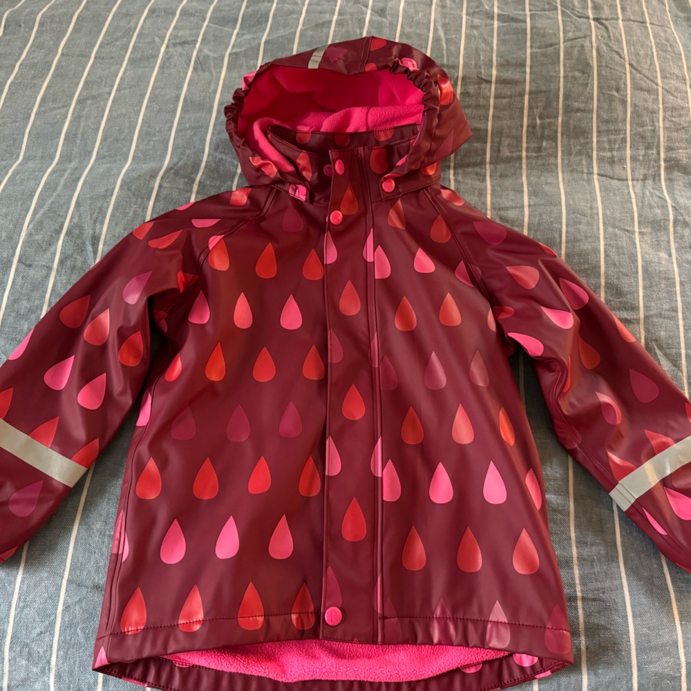 Reima kids fleece lined rain jacket